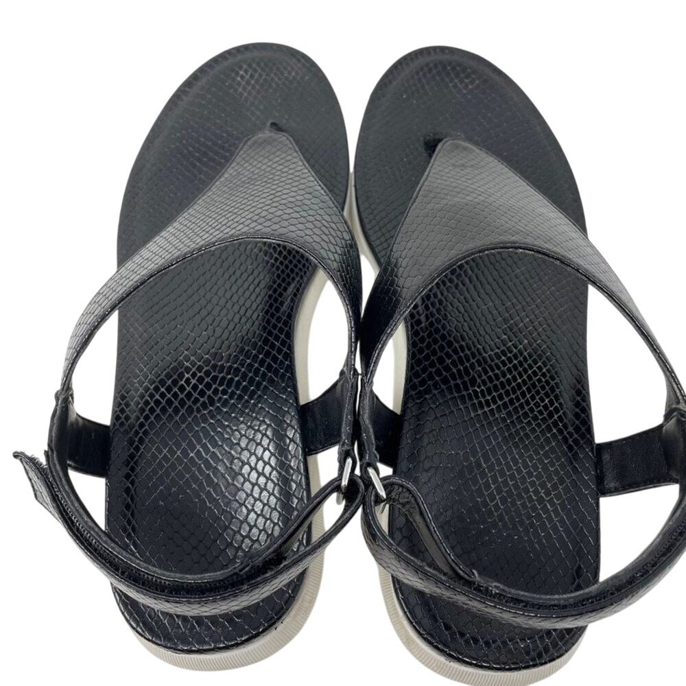 Naturalizer Black Faux Leather Thong Sandals Size 9M - Picture 6 of 11